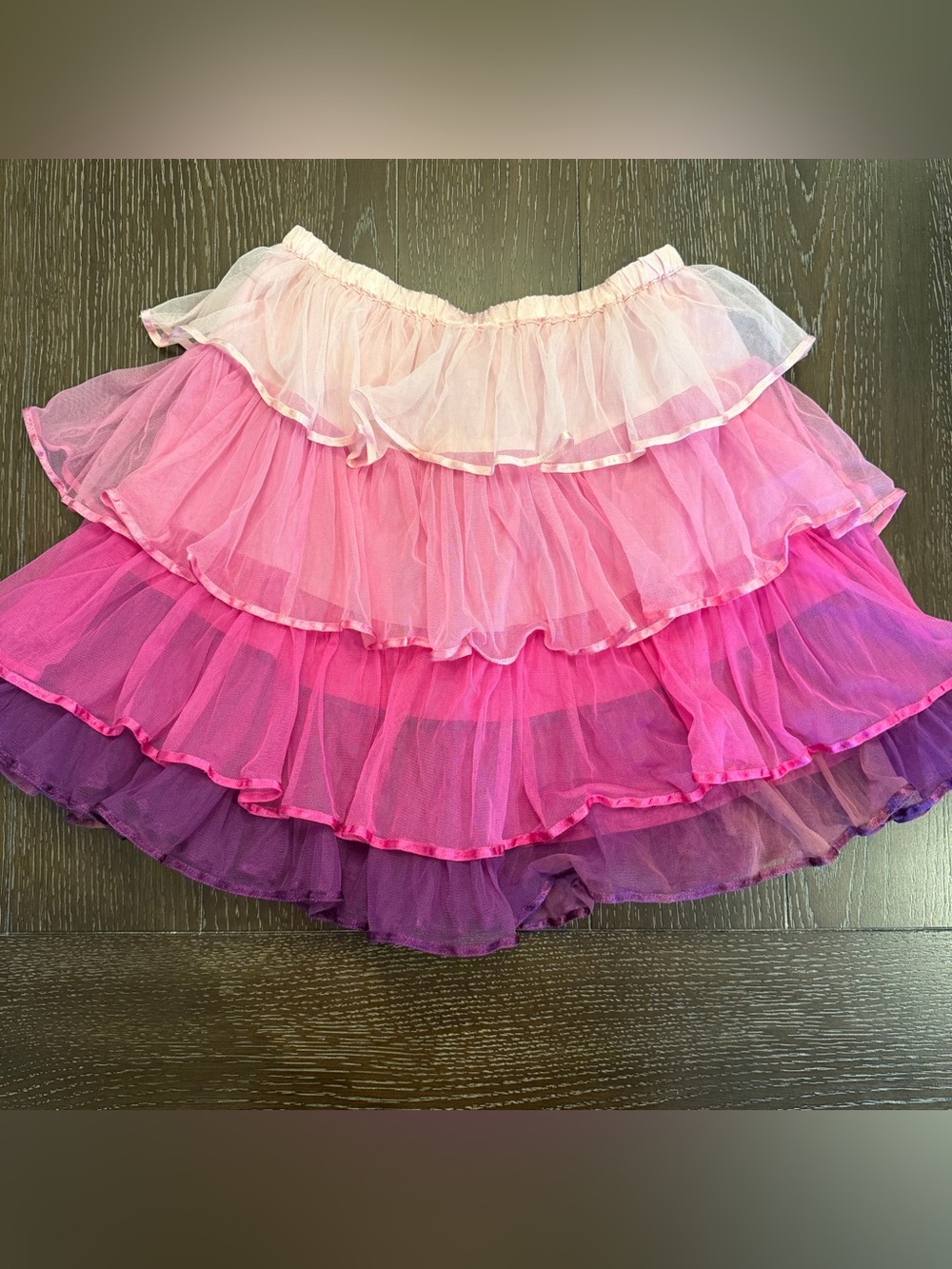 Garnet Hill Kids Tiered Ombre Tutu Skirt Pink & Purple Size 12